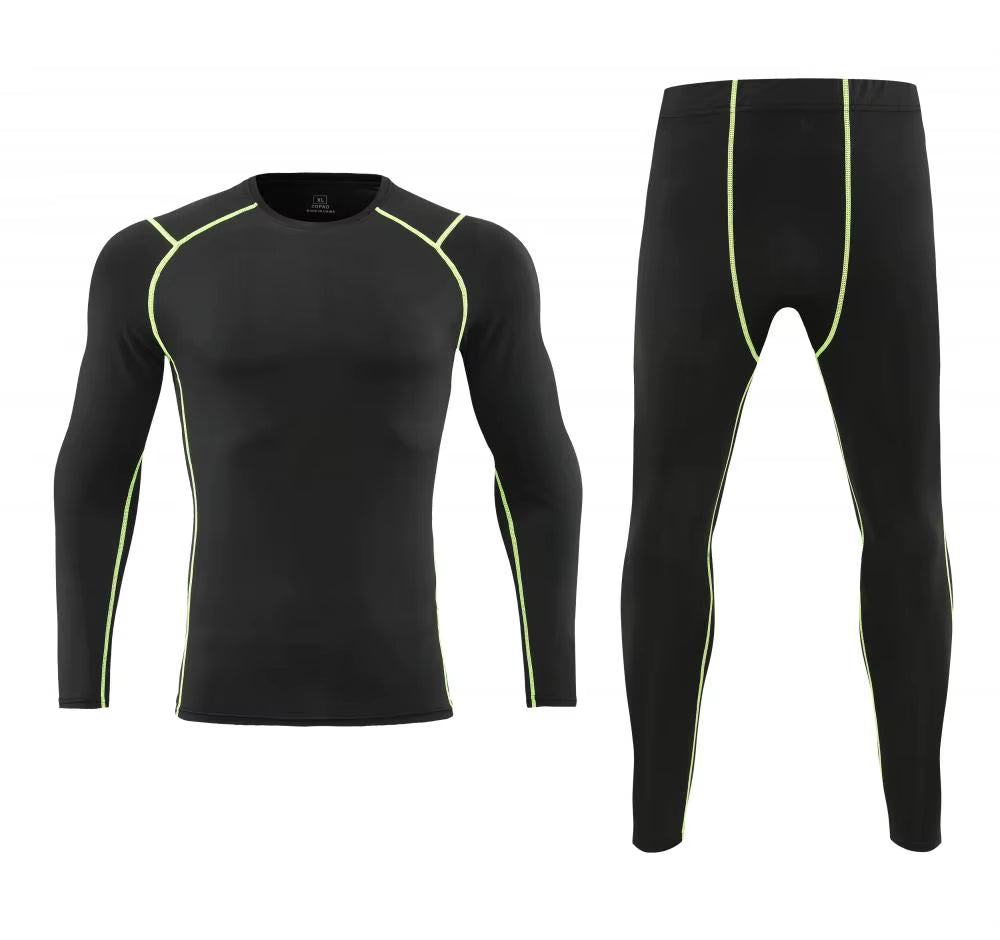 Men Bodybuilding Sportswear Clothes Fitness Suit Workout Pants Gym Muscle Elastic Compression Tights Skinny Running Tracksuit