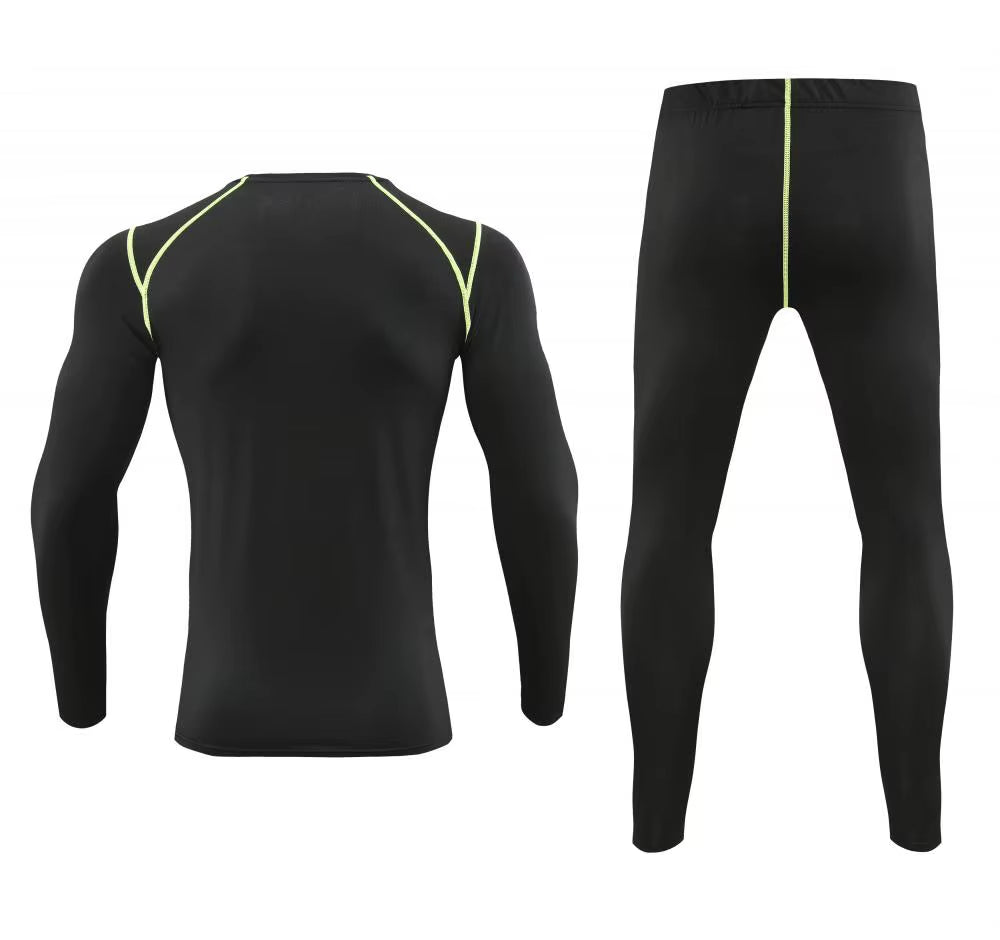 Men Bodybuilding Sportswear Clothes Fitness Suit Workout Pants Gym Muscle Elastic Compression Tights Skinny Running Tracksuit