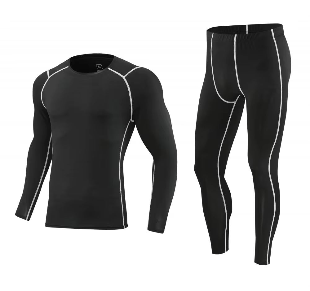 Men Bodybuilding Sportswear Clothes Fitness Suit Workout Pants Gym Muscle Elastic Compression Tights Skinny Running Tracksuit