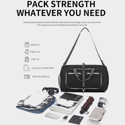 Gym Bag with Shoe Compartment Carry on Luggage Travel Bag Sports Bag Duffle Bag for Men and Women Foldable and Expandable