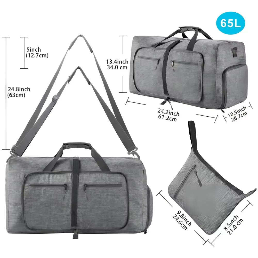 Gym Bag with Shoe Compartment Carry on Luggage Travel Bag Sports Bag Duffle Bag for Men and Women Foldable and Expandable