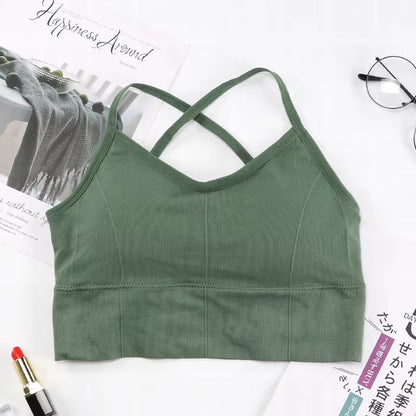 Women Cross Strap Sport Top Push up Yoga Bra Gym Crop Top Brassiere Fitness Top Sport Bra Breathable Bras
