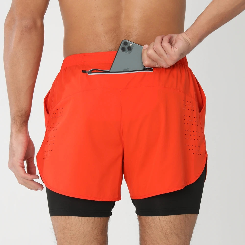 2025New Pantalones Cortos Para Correr Para Hombre, Pantalones Cortos Deportivos Para Gimnasio 2 En 1, Entrenamiento De Secado Rápido, Gimnasio, Fitness, Trotar, Pantalones Cortos, Pantalones Cortos De Verano Para Hombre