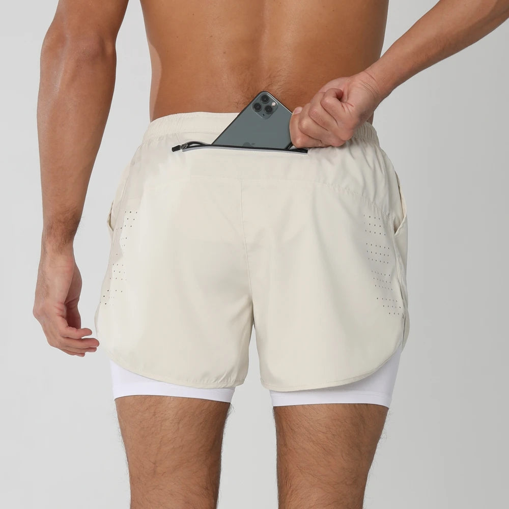 2025New Pantalones Cortos Para Correr Para Hombre, Pantalones Cortos Deportivos Para Gimnasio 2 En 1, Entrenamiento De Secado Rápido, Gimnasio, Fitness, Trotar, Pantalones Cortos, Pantalones Cortos De Verano Para Hombre