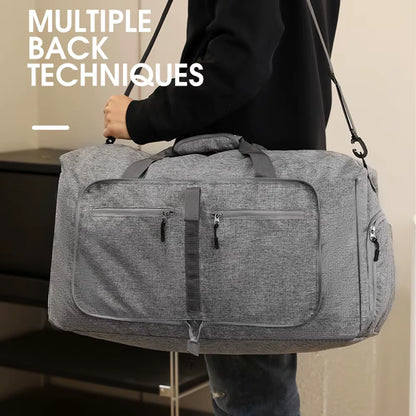 Gym Bag with Shoe Compartment Carry on Luggage Travel Bag Sports Bag Duffle Bag for Men and Women Foldable and Expandable
