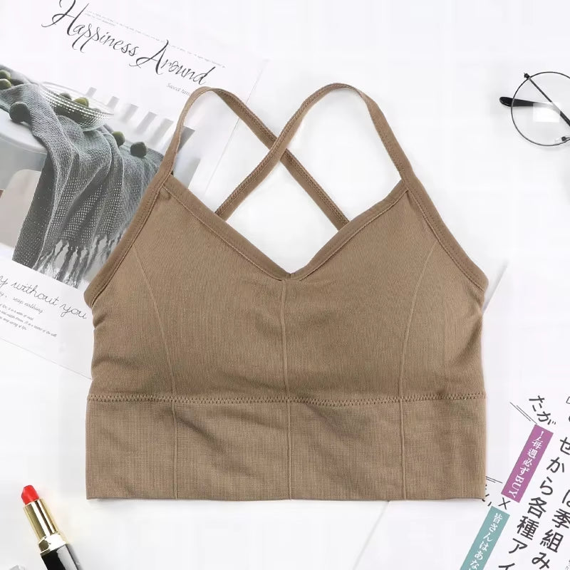 Women Cross Strap Sport Top Push up Yoga Bra Gym Crop Top Brassiere Fitness Top Sport Bra Breathable Bras